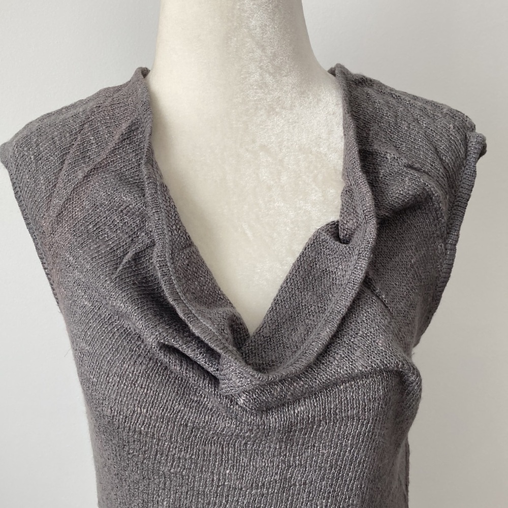 Banana Republic Factory Sleeveless Cowl Neckline Light Sweater - Picture 3 of 7